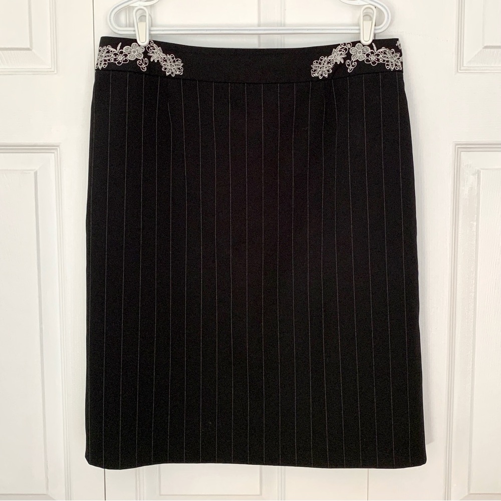 JESSICA Black Embroidered Pin Striped Dress Women’s Size 16